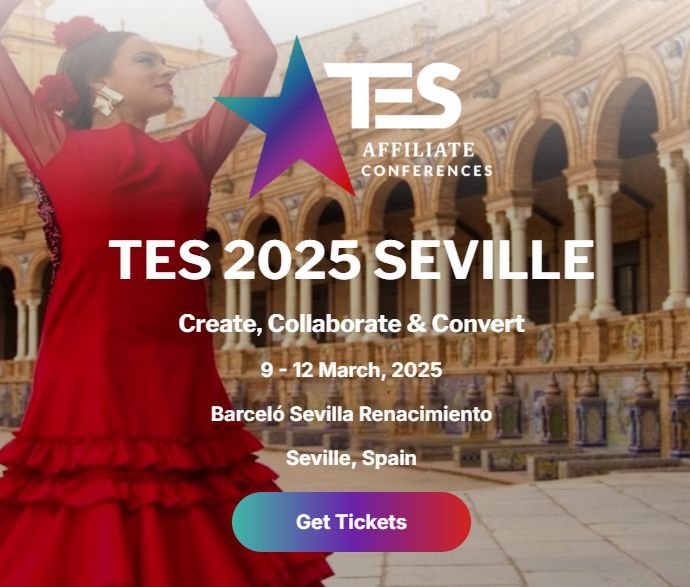 I unfortunately can't make it to the #TES Affiliate Conference this year, but I would highly recommend the conference and Seville is a beautiful  city that you should definitely visit if you've never been before. 

Andreas was kind enough to let me share the below coupon code for