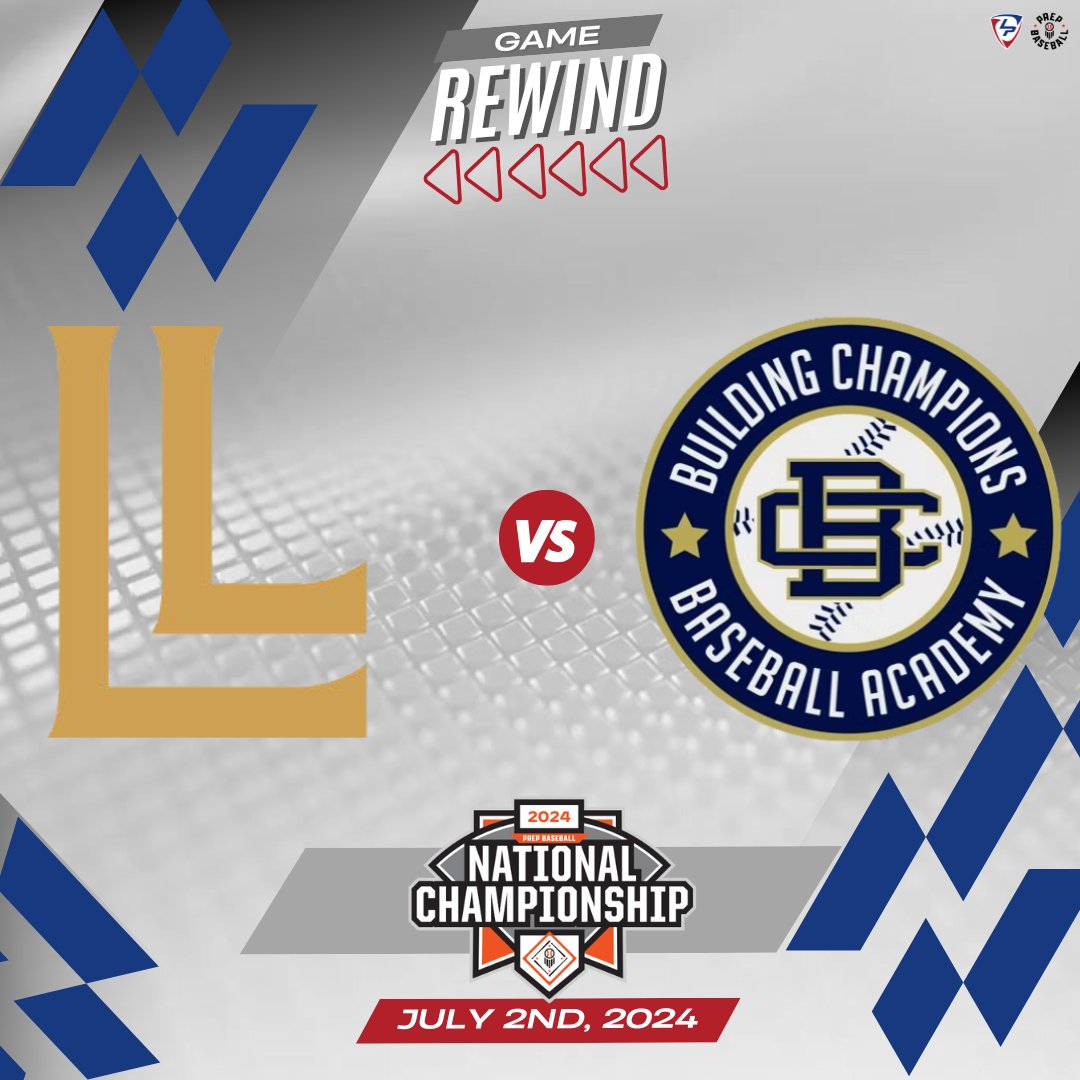 LakePoint Sports (@lakepointsports) on Twitter photo โพ Game Rewind: <a href="/LucciniNatBSB/">Luccini National Baseball</a> ๐ <a href="/BCbaseballtoday/">Building Champions</a>
๐ 15U National Championship
๐
Thursday
โฐ 6 PM ET
๐บ X, Facebook & YouTube
๐๏ธ <a href="/coryjmccartney/">Cory McCartney</a> & <a href="/GraysonRosen/">Grayson Rosen</a>
<a href="/prepbaseball/">Prep Baseball</a> | <a href="/PrepBaseballLA/">Prep Baseball Louisiana</a> | <a href="/PrepBaseballMO/">Prep Baseball Missouri</a> โพ Game Rewind: <a href="/LucciniNatBSB/">Luccini National Baseball</a> ๐ <a href="/BCbaseballtoday/">Building Champions</a>
๐ 15U National Championship
๐
Thursday
โฐ 6 PM ET
๐บ X, Facebook & YouTube
๐๏ธ <a href="/coryjmccartney/">Cory McCartney</a> & <a href="/GraysonRosen/">Grayson Rosen</a>
<a href="/prepbaseball/">Prep Baseball</a> | <a href="/PrepBaseballLA/">Prep Baseball Louisiana</a> | <a href="/PrepBaseballMO/">Prep Baseball Missouri</a>