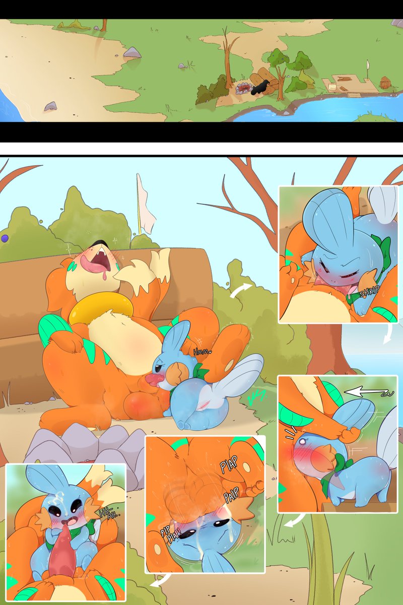 An interesting introduction. Keiz, wandering with a waddle, was invited by Path, the Mudkip with a cute green scarf, to stay and rest with her. Little did Keiz know, there was some heat brewing.