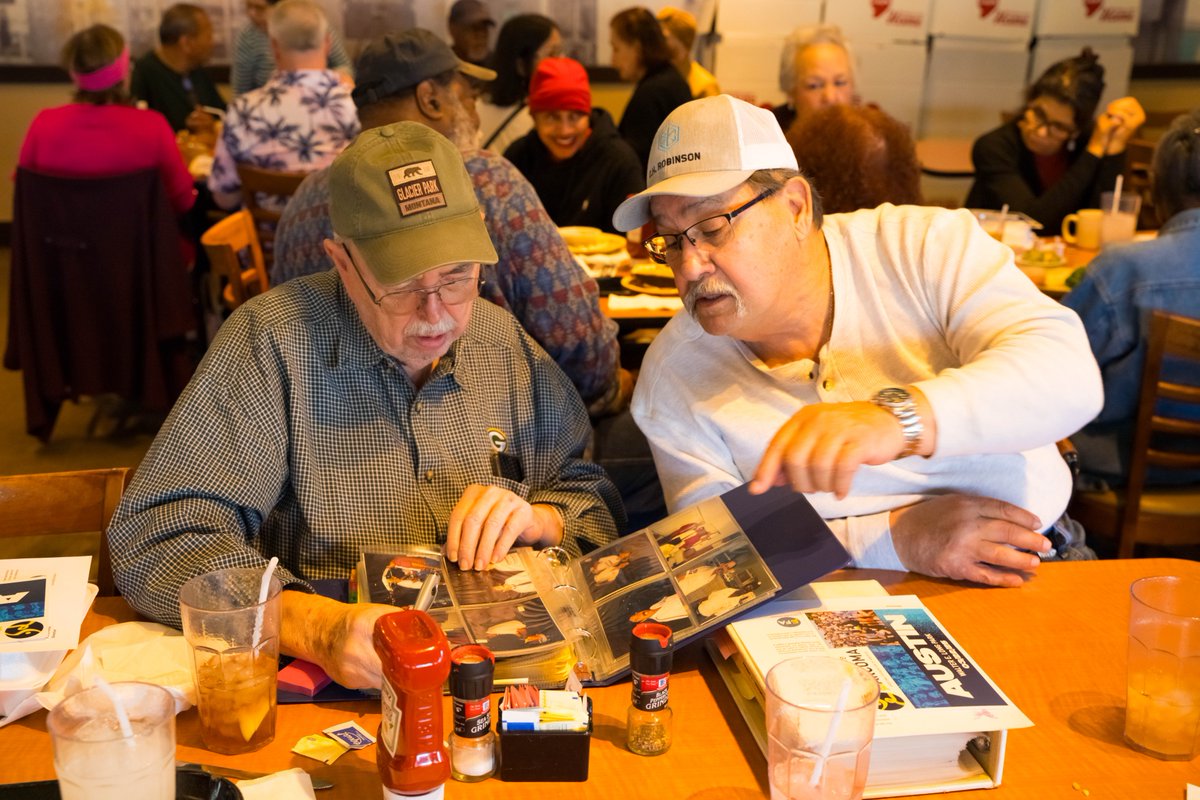 CapMetroATX's tweet photo. This weekend, #CapMetro retirees met up for their bi-annual lunch to catch up and reminisce, celebrating years of service and friendship. #transitfamily https://t.co/7LRy4ty9F9