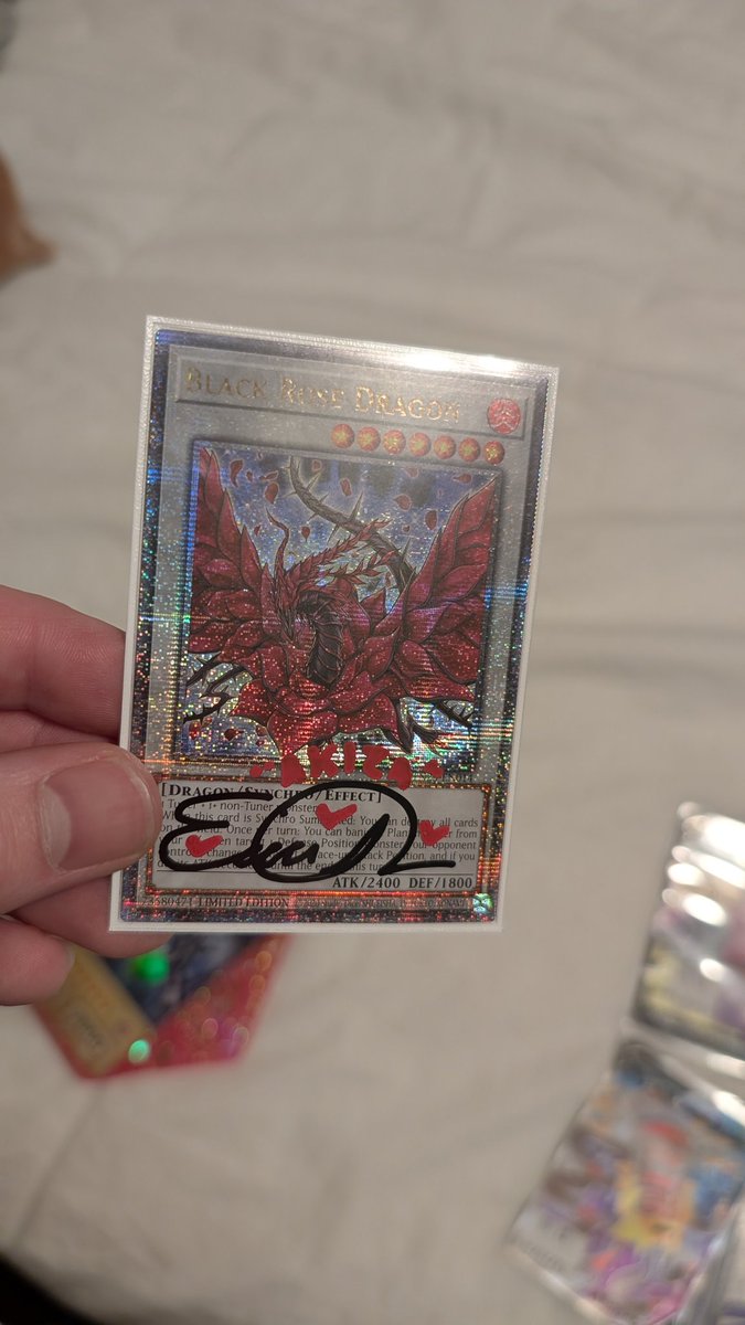 tm3288's tweet photo. @YGO_DL_Official My all time favorite Yu-Gi-Oh card I would say is Black Rose Dragon. It's so beautiful especially when it's foiled. It's one of those sets that I always find pretty when I see it. I even recently just got my QCR signed by Erica Schroeder.
#YGODUELLINKS8thAnniversary #Sweepstakes https://t.co/ikhaJoWWmw