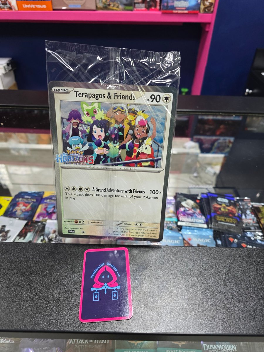 PlayPendulum's tweet photo. The Last Pokemon Horizon Promo Card is now in store!✨

Spend £20 on Pokemon products and get Terapagos &amp; Friends giant cards! 

Don't miss out, get yours now while supplies last!

#Pokemon #PokemonTCG #Grantham https://t.co/ZkTG6Ne4vQ