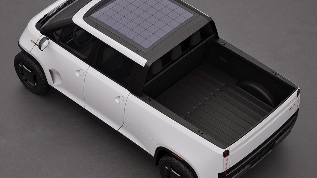 core77's tweet image. Telo Trucks' #MicroEV #PickupTruck to Offer #Solar Charging Options 🛻

The MT1 is a funky #micro #EV pickup. Buyers will be offered three solar options: roof-mounted, a solar tonneau cover and a solar panel #camper shell.

Read the full story on Core77: l8r.it/c4Fp