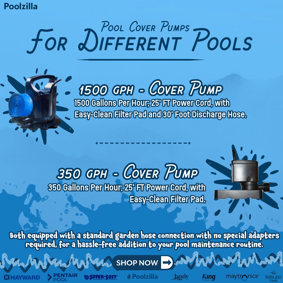 poolzilla_us's tweet image. 🌊 To easy upkeep! 🌟

✨ 350 or 1500 GPH!
✨ 25’ Cord.
✨ Easy-Clean Filter Pads!
✨ and a Garden Hose Connection.

Dive In 👉 poolzilla.com/Cover-Pumps

📲#Poolzilla #PoolSupplies #PoolCover #PoolCoverPump #PoolSafetyCover #PoolTools #BackyardOasis #PoolSupplies #PoolStore