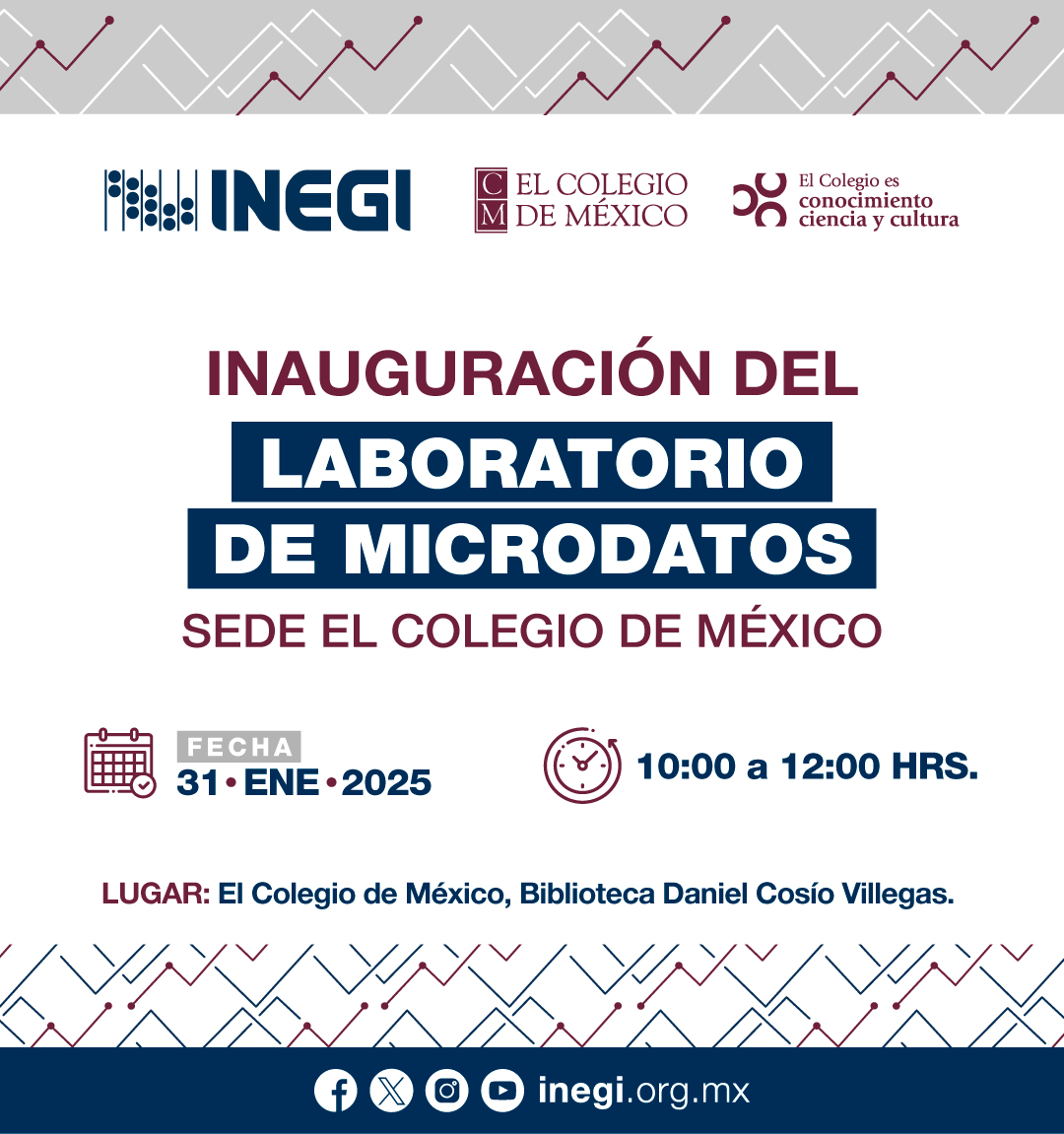 🌐 Aparta la fecha para la inauguración del laboratorio de microdatos <a href="/INEGI_INFORMA/">INEGI INFORMA</a> sede El Colegio de México.

📅 Viernes 31 de enero a las 10:00 en la <a href="/BiblioColmex/">Biblioteca Colmex</a>.