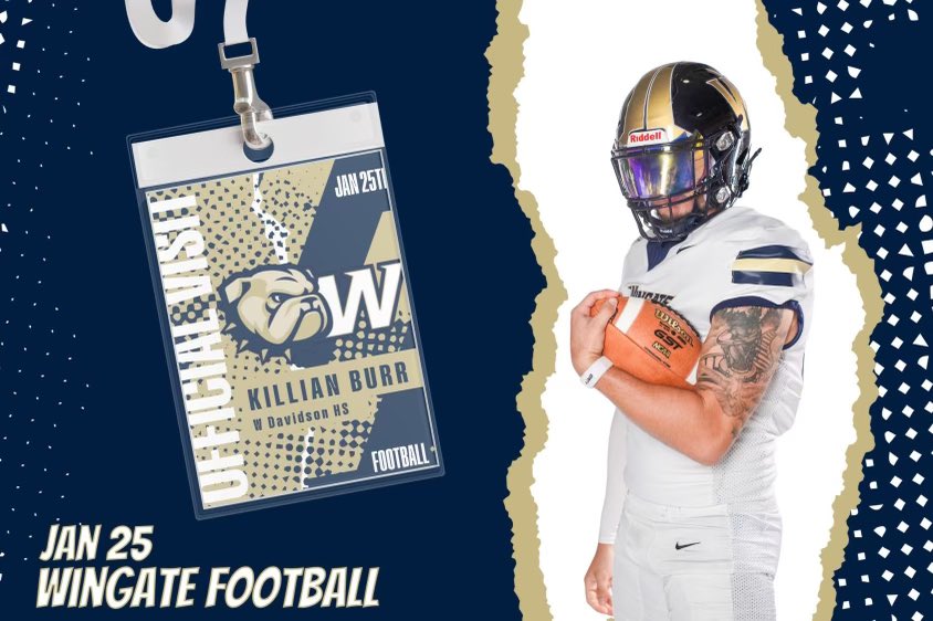 Killian Burr (@killian_burr) on Twitter photo Excited to be <a href="/WingateFb/">Wingate Bulldogs Football</a> Saturday for my official visit!
<a href="/CoachUlassin/">Nick Ulassin</a>
<a href="/RockJordan15/">Coach Jordan</a>
<a href="/WU_Bulldogs/">Wingate Bulldogs</a>
<a href="/WUspecialists/">Wingate Specialists</a> Excited to be <a href="/WingateFb/">Wingate Bulldogs Football</a> Saturday for my official visit!
<a href="/CoachUlassin/">Nick Ulassin</a>
<a href="/RockJordan15/">Coach Jordan</a>
<a href="/WU_Bulldogs/">Wingate Bulldogs</a>
<a href="/WUspecialists/">Wingate Specialists</a>
