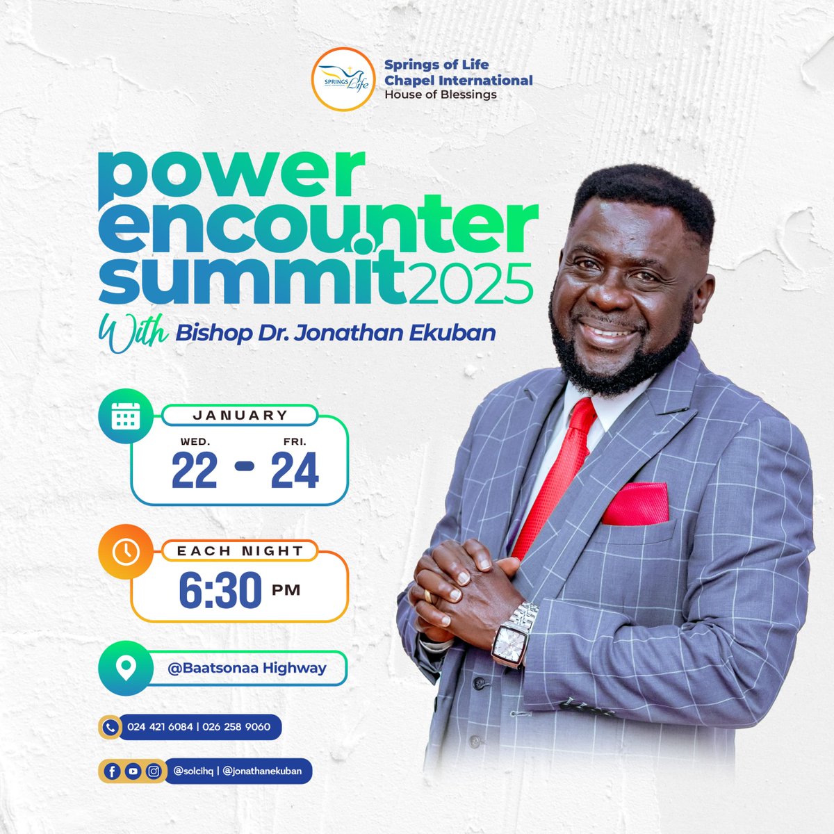 SOLCIHQ's tweet photo. Join us LIVE for Day 2 of the Power Encounter Summit with Bishop Jonathan Ekuban! Don't miss this powerful session!
https://t.co/DYiX3GLPz9

#PowerEncounter #PrayerAndFasting #PowerEncounterSummit #BishopJonathanEkuban https://t.co/b0Aa79XhSx