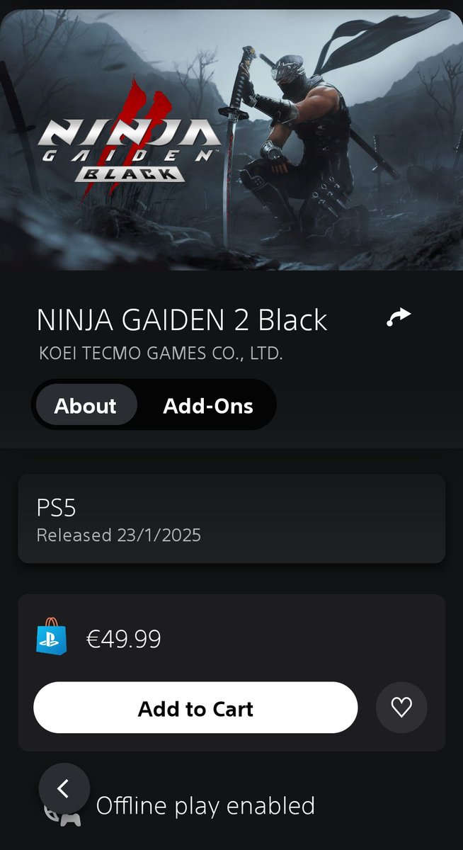 RMAsixePS's tweet photo. @Zuby_Tech Ninja Gaiden 2 Black is also out now 👍 https://t.co/CSKrMXhV2d