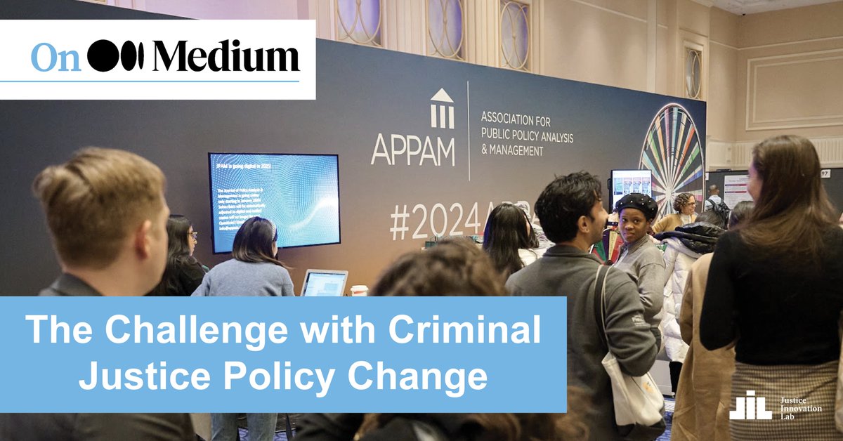 This week, JIL Data &amp; Research Scientist @khimberger reflects on the <a href="/APPAM_DC/">APPAM</a> annual conference as well as the growing consensus that policy changes should incorporate experiences of those most impacted, along with academic research. medium.com/@Lab4justice/t…
#2024APPAM