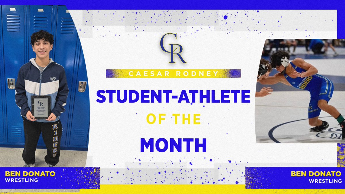 Congratulations to Ben Donato who was selected as December's Student-Athlete of the Month!!  🤼‍♂️

Go Ben and Go Riders!!