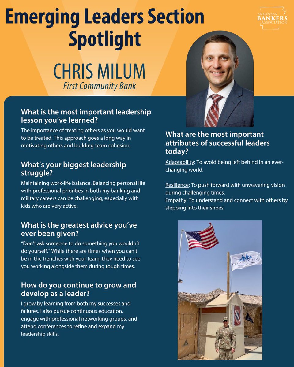 This week’s #ELSspotlight is Chris Milum, Vice President/Commercial Lending at <a href="/FCBANK1997/">First Community Bank</a> in Batesville, AR.

Check out his spotlight!🌟