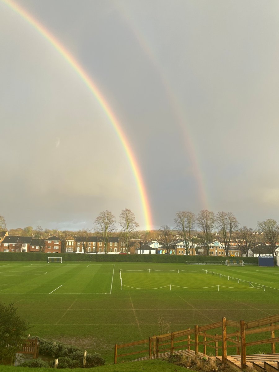 Beautiful double rainbow over Northfield at the end of school today.