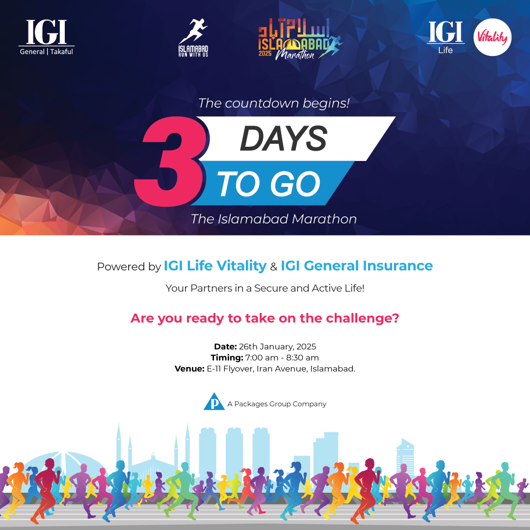 lifeIGI's tweet photo. Just 3 Days to Go!

Get ready to lace up, breathe in the energy, and conquer the streets. Are you prepared for the Islamabad Marathon?

#3DaysToGo #IslamabadMarathon @Vitality_SA https://t.co/C3HwT1UY6W