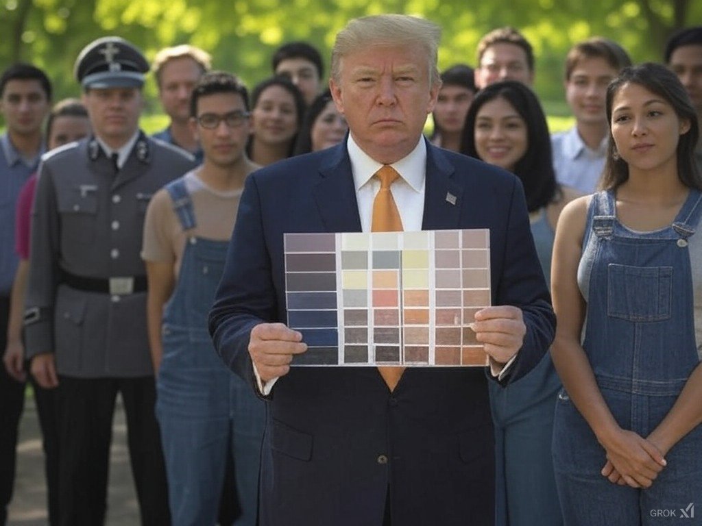 anonfmresident's tweet photo. Breaking #Firstladydonald reveals in an interview that he can tell a good immigrant from a bad one just by looking at them. #GovSmithTraitor immediately dyes her hair blond. https://t.co/mxbI5ZIz3r
