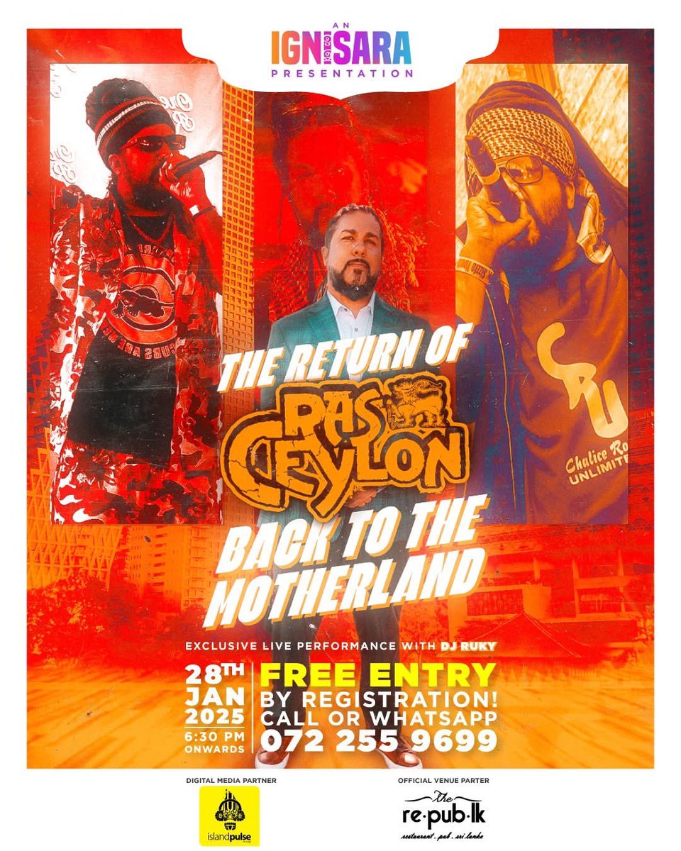 RasCeylon's tweet photo. Only 24mo hrs in babylon..i soon reach the resplendent isle of #Serendib 🇱🇰 performing live in Colombo #Lka on Tues.Jan.28th @ RePubLk! #RasCeylon #StillDecolonizing #HealLanka #RepatriationTime #SriLanka #Hiphop #Reggae #Music #Movement https://t.co/7Ha9fYQ4OB