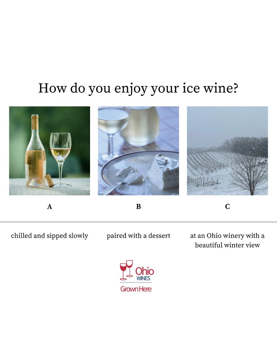 ...all of the above! 🍷❄️

Third 📸: Le Petit Chev 

#icewine #ohiowines #grownhere