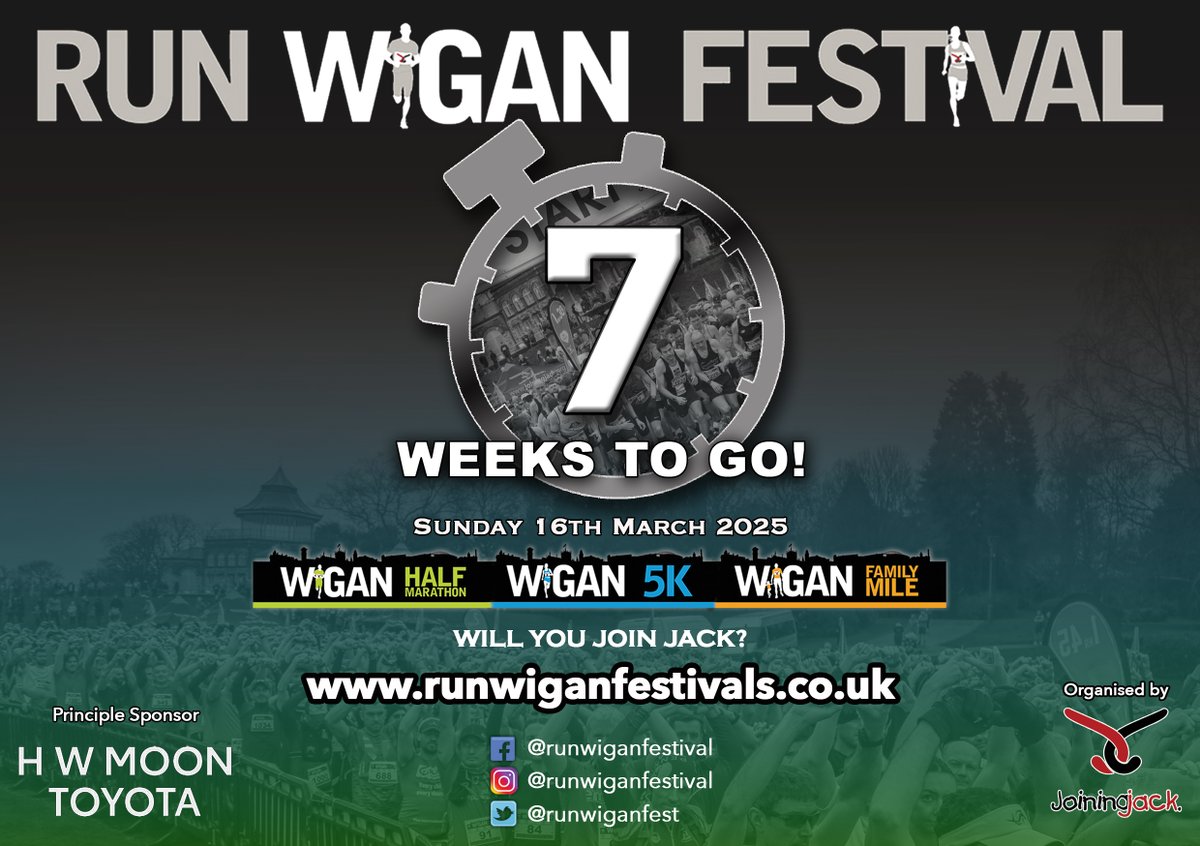 HW Moon RunWiganFest (@runwiganfest) on Twitter photo The Countdown is real! Run don't walk to register for the <a href="/HWMoonToyota/">HW Moon Toyota</a> <a href="/runwiganfest/">HW Moon RunWiganFest</a> for <a href="/alljoinjack/">Joining Jack</a> here:
runwiganfestivals.co.uk
<a href="/Bithells/">Bithells Waste</a> <a href="/metrorodlancs/">Metro Rod Lancashire</a> <a href="/EnduranceStore/">Paul Mason</a> <a href="/UncleJoesSweets/">Uncle Joe's Brand</a> <a href="/Wiganphysio/">BridgemanCentre</a> <a href="/WiganCouncil/">Wigan Council</a> <a href="/visitwigan/">Wigan Tourism Board</a> @BewellW
#runwiganfestival2025 #makeadifference The Countdown is real! Run don't walk to register for the <a href="/HWMoonToyota/">HW Moon Toyota</a> <a href="/runwiganfest/">HW Moon RunWiganFest</a> for <a href="/alljoinjack/">Joining Jack</a> here:
runwiganfestivals.co.uk
<a href="/Bithells/">Bithells Waste</a> <a href="/metrorodlancs/">Metro Rod Lancashire</a> <a href="/EnduranceStore/">Paul Mason</a> <a href="/UncleJoesSweets/">Uncle Joe's Brand</a> <a href="/Wiganphysio/">BridgemanCentre</a> <a href="/WiganCouncil/">Wigan Council</a> <a href="/visitwigan/">Wigan Tourism Board</a> @BewellW
#runwiganfestival2025 #makeadifference
