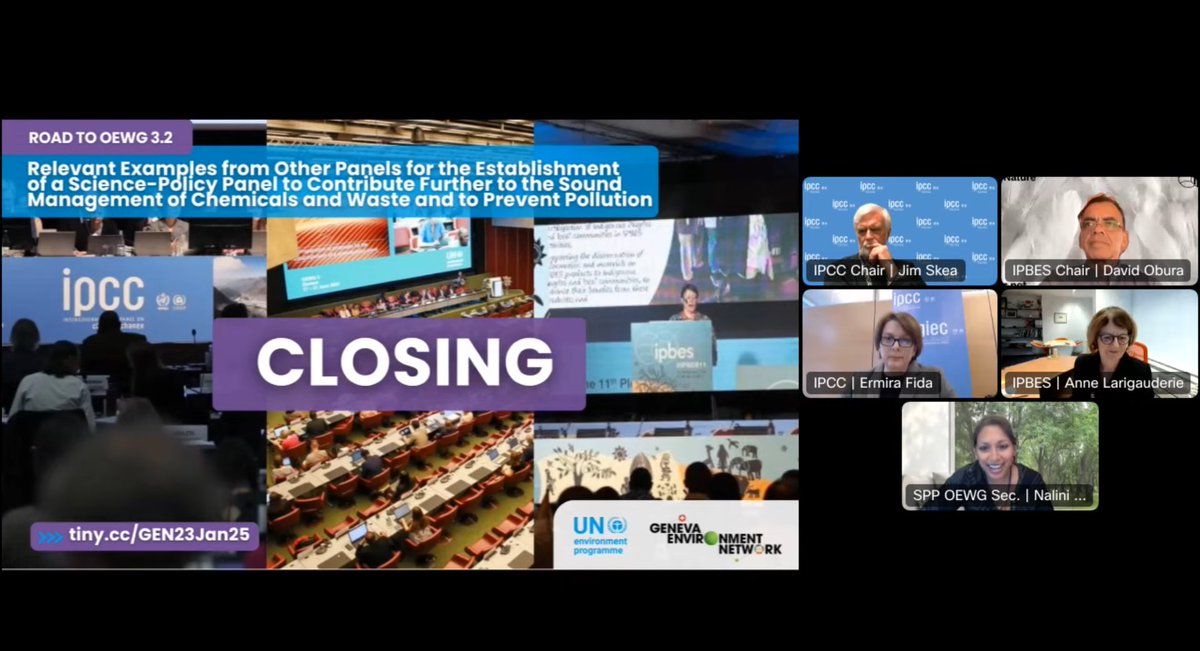 GENeva Environment Network (@genetwork) on Twitter photo <a href="/UNEP/">UN Environment Programme</a> <a href="/IPCC_CH/">IPCC</a> <a href="/IPBES/">ipbes</a> <a href="/IISD_ENB/">Earth Negotiations Bulletin</a> <a href="/ErmiraFida/">Ermira Fida</a> <a href="/JimSkeaIPCC/">Jim Skea</a> <a href="/dobura/">David Obura</a> <a href="/NaliniSharmaGVA/">Nalini Sharma</a> <a href="/IPCPch/">IPCP - International Panel on Chemical Pollution</a> <a href="/ALarigauderie/">Anne Larigauderie</a> <a href="/UNDP/">UN Development</a> <a href="/FAO/">Food and Agriculture Organization</a> <a href="/UNESCO/">UNESCO 🏛️ #Education #Sciences #Culture 🇺🇳</a> <a href="/CITES/">CITES</a> <a href="/RamsarConv/">Convention on Wetlands</a> <a href="/UNBiodiversity/">UN Biodiversity</a> <a href="/UNFCCC/">UN Climate Change</a> "High-quality, policy-relevant scientific evidence without being policy prescriptive can be delivered... when there is a robust foundation in place."
Thank you for attending this session on the Road to #SPPCWP #OEWG3.2!
Video, summary & resources ▶️ tiny.cc/GEN23Jan25 <a href="/UNEP/">UN Environment Programme</a> <a href="/IPCC_CH/">IPCC</a> <a href="/IPBES/">ipbes</a> <a href="/IISD_ENB/">Earth Negotiations Bulletin</a> <a href="/ErmiraFida/">Ermira Fida</a> <a href="/JimSkeaIPCC/">Jim Skea</a> <a href="/dobura/">David Obura</a> <a href="/NaliniSharmaGVA/">Nalini Sharma</a> <a href="/IPCPch/">IPCP - International Panel on Chemical Pollution</a> <a href="/ALarigauderie/">Anne Larigauderie</a> <a href="/UNDP/">UN Development</a> <a href="/FAO/">Food and Agriculture Organization</a> <a href="/UNESCO/">UNESCO 🏛️ #Education #Sciences #Culture 🇺🇳</a> <a href="/CITES/">CITES</a> <a href="/RamsarConv/">Convention on Wetlands</a> <a href="/UNBiodiversity/">UN Biodiversity</a> <a href="/UNFCCC/">UN Climate Change</a> "High-quality, policy-relevant scientific evidence without being policy prescriptive can be delivered... when there is a robust foundation in place."
Thank you for attending this session on the Road to #SPPCWP #OEWG3.2!
Video, summary & resources ▶️ tiny.cc/GEN23Jan25