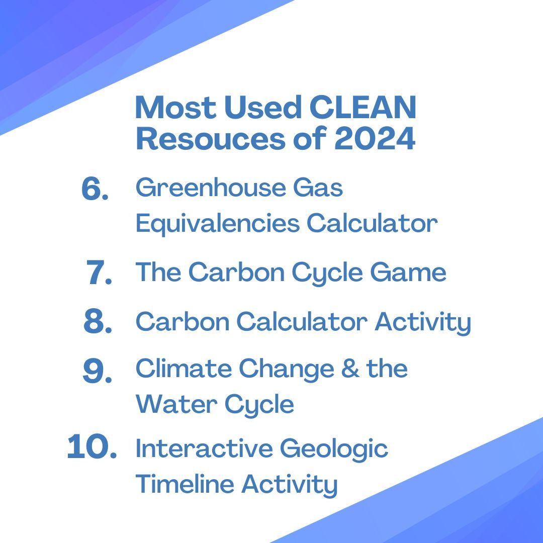 Okay, we know we’re a little late to the game… but we’re so excited to share the top-used CLEAN resources from last year! 🎉📚 Check them out and see what the buzz is about! We’d also love to hear about any of your other favorite resources! 😊 #climateliteracy #spotifywrapped
