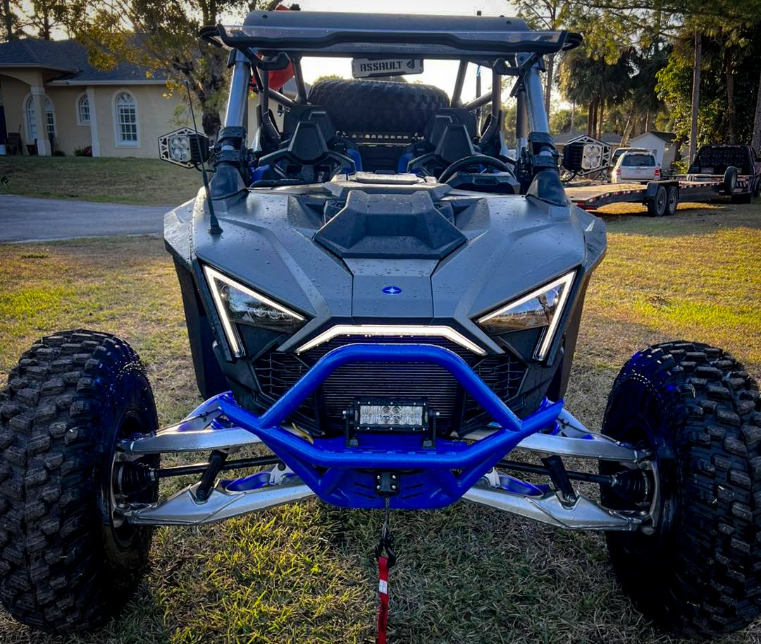 superatvtweet's tweet image. 🥶 @southern_xtreme_sounds has this
#PolarisRZR #ProR dialed in and #BuiltforBattle with
#SuperATV front and rear bumpers with custom powder
coat, a full skid plate, flip up front windshield,
#WarriorTires, &amp;amp; so much more! 💪😎