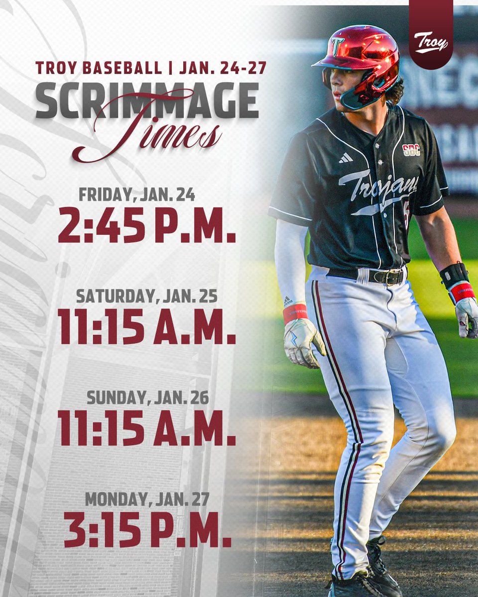 See ya at Riddle-Pace this weekend!

#WTD | #OneTROY⚔️⚾️