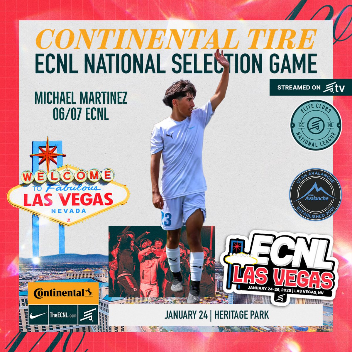 AvalancheSoccer's tweet photo. Sending our best wishes to Michael Martinez from our 06/07 ECNL team in the National Selection Game tomorrow! We’re all cheering for you!
#utahavalanche #ecnlboys #nationalselectiongame https://t.co/cSlFQCW7E5