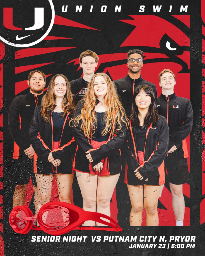 Union_Athletics's tweet photo. Tonight, we celebrate our Union Swim Seniors! 🎓🏊♀️ It’s Senior Night at our final home meet—let’s pack the stands and show them some love! 🖤❤️ #UnionSwim #SeniorNight https://t.co/fgRKfuUGzI