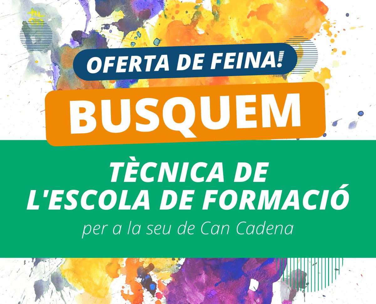 📱 Busquem TÈCNICA DE L'ESCOLA DE FORMACIÓ!

Una plaça de tècnica de l’Escola de Formació de Minyons Escoltes i Guies de Catalunya. Aquesta plaça està integrada a l’Oficina de Serveis Generals.  Data límit: 12 de febrer 2025

📷+info: escoltesiguies.cat/noticia/25216/…