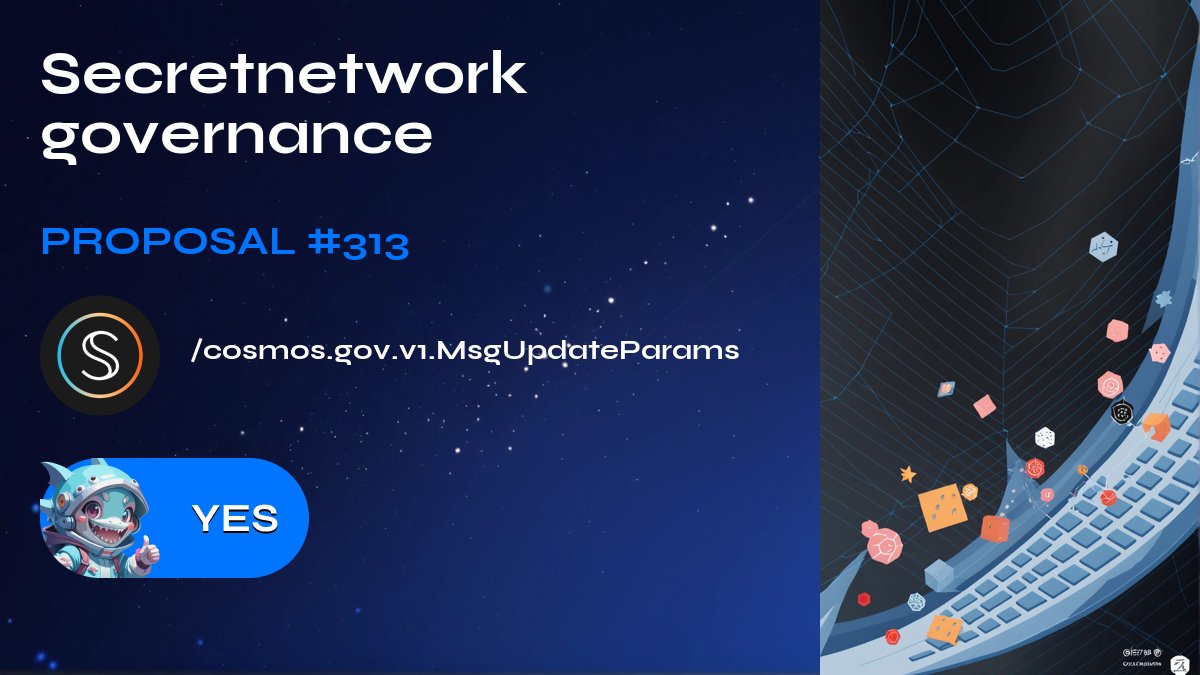 stakewolle's tweet photo. Check how @Stakewolle votes YES on @SecretNetwork $SCRT proposal №313. Let's support transparency and decentralization in the ecosystem! 🌐 #SCRT #Secretnetwork https://t.co/omG0I3JGj9