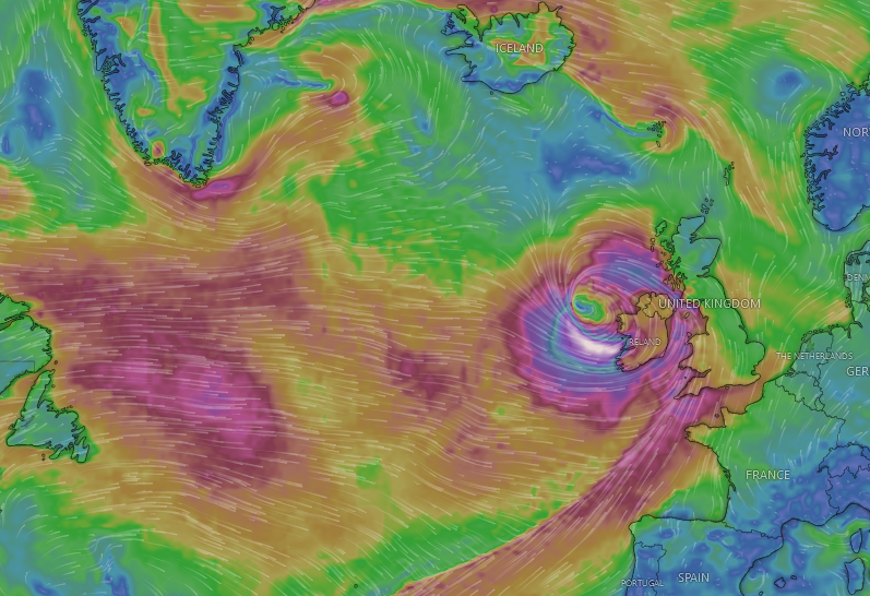 DeanComhra's tweet photo. Anfa atá ar tí le bheith ina spéirling; hurricane = 119km+ Le cúnamh Dé ní bheidh sé chomh olc le Oíche Na Gaoithe Móire a rinne scrios ar an tír ar an 6ú Eanáir 1839! Bígí cúramach agus fanaigí laistigh. #Éowyn #anfa #aimsir #StormÉowyn #Éire #Ireland #Gaeilge #Conamara #irish https://t.co/gdwsKhom9V