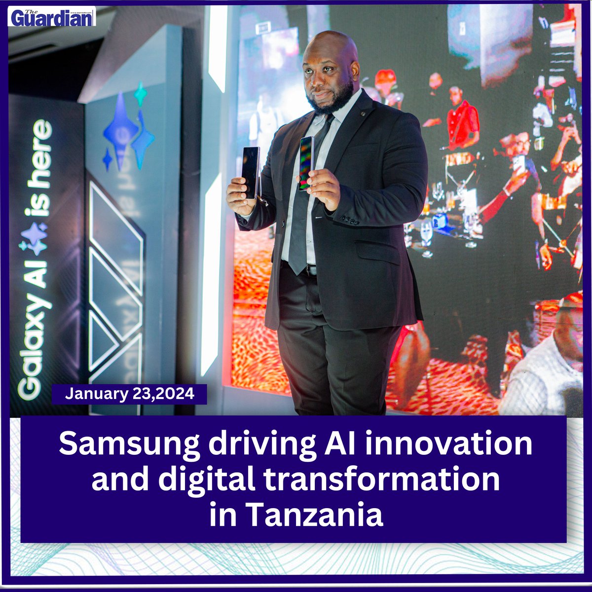 TheGuardianTzO1's tweet photo. AD: In signaling a new era of AI-powered mobile technology, Samsung has introduced its revolutionary Galaxy S25 Series to the Tanzanian market.https://t.co/xgzCGDTv5G

@SamsungMobileTz 
#GalaxyUnpacked #GalaxyAI https://t.co/mcUd9vzWY1