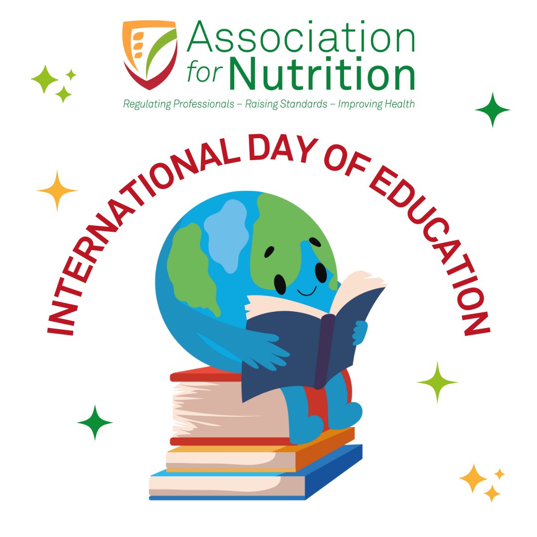 As we celebrate International #DayofEducation, we are proud that our high standards for education mean those studying on AfN Accredited Degrees are gaining key skills &amp; learning about scientifically sound, evidence-based #nutrition &amp; its use in practice.

#ANutrs2b #Education