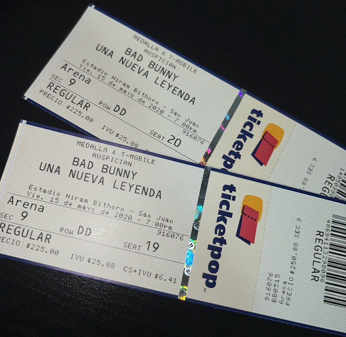 🚨TAQUILLAS DE BAD BUNNY🚨 Arena a $300 c/u (precio negociable)