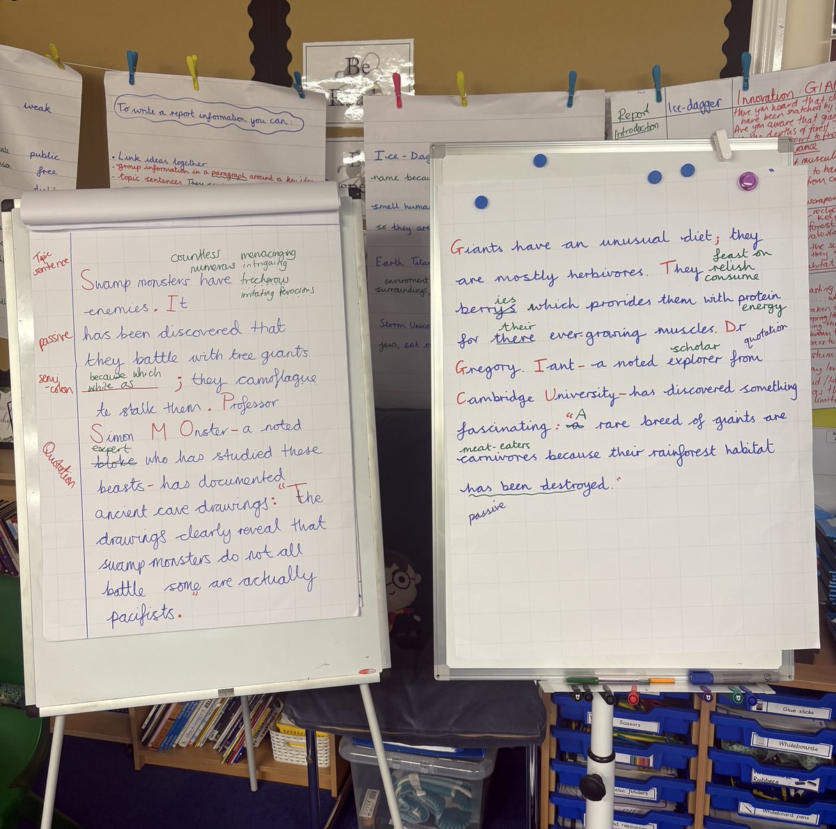 Double shared writing today in Y6. Mrs Rudge and I both modelled a report paragraph to give the children two different examples of the tools we are teaching. <a href="/Talk4Writing/">Talk for Writing</a>