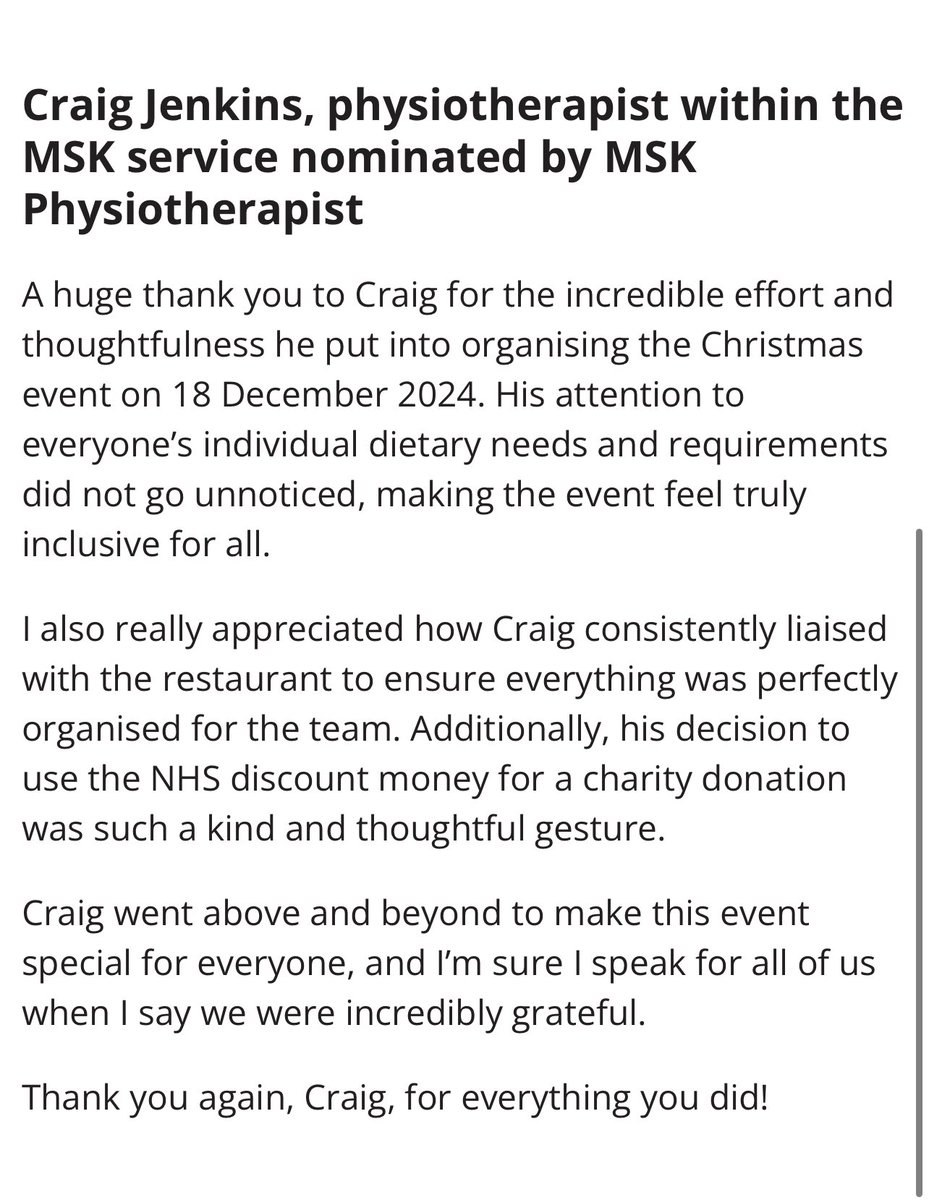 Congratulations to Craig for being nominated as an LCO star💫🌟