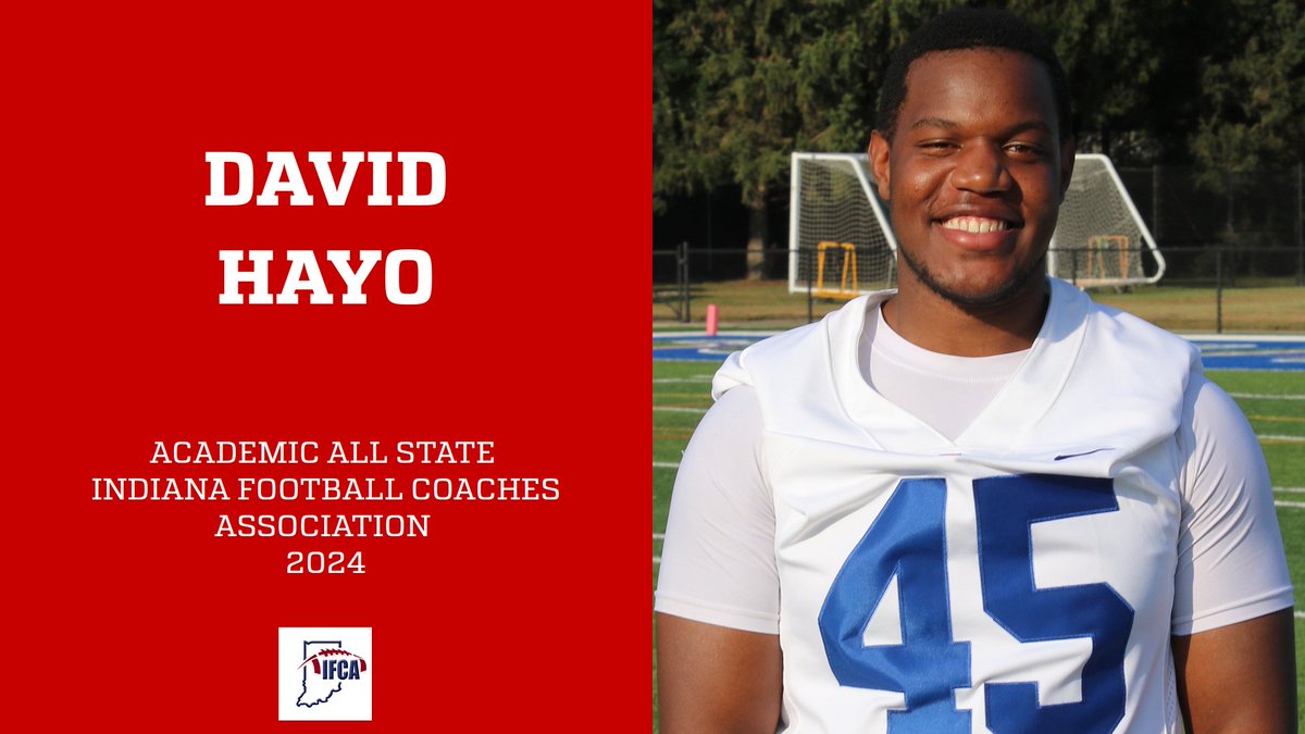 Congratulations to David Hayo on being named to the IFCA Academic All State Team. Great work in the classroom and on the field David!
🏈🦅🔴⚪️🔵🏈