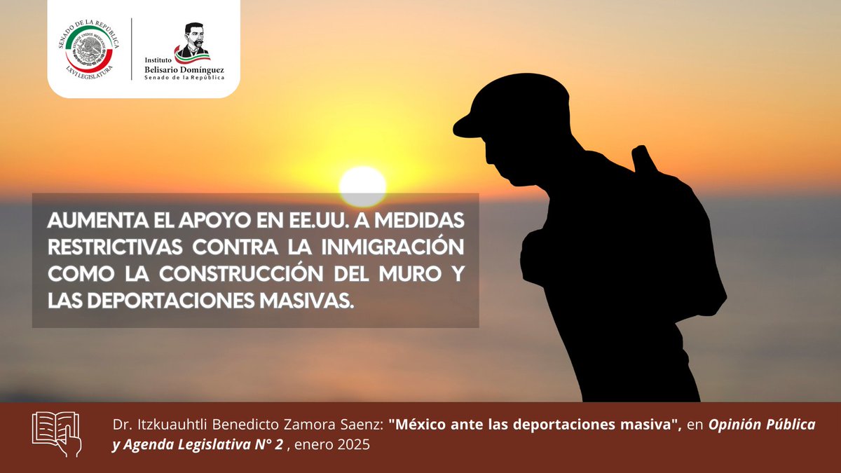 📈 El 64.4% de los mexicanos prevé un impacto negativo de las deportaciones masivas planteadas por Trump.
🔍Conoce más cifras clave en el segundo número de la serie #OpiniónPúblicaYAgendaLegislativa. 
⬇️ Descarga aquí: tinyurl.com/2m3ckffh
#AgendaLegislativa
