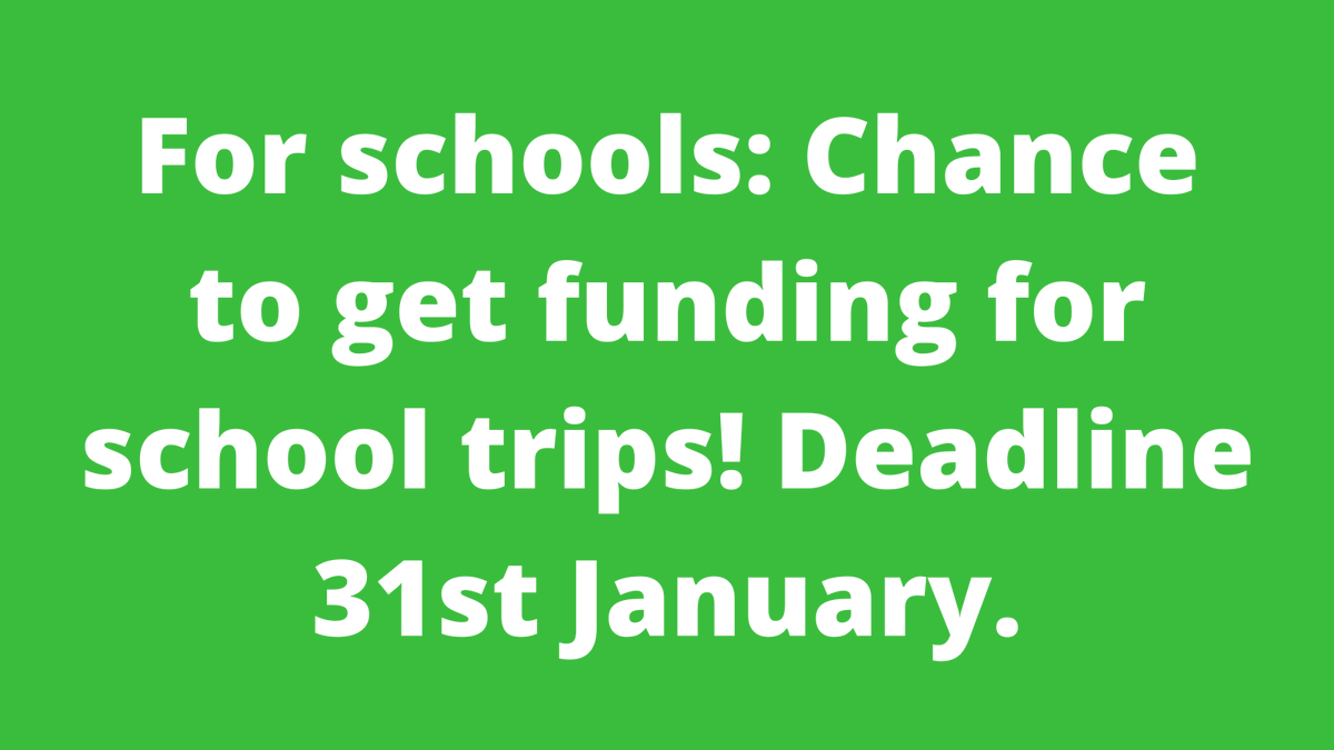Schools! Do you have over 25% or more free school-meal eligible students? Check out this Grant Funder offering primary schools over £6K to fully fund school trips (plus over £3k for secondary schools). The deadline to apply is 31st January! cloreduffield.org.uk/schooltripgrant