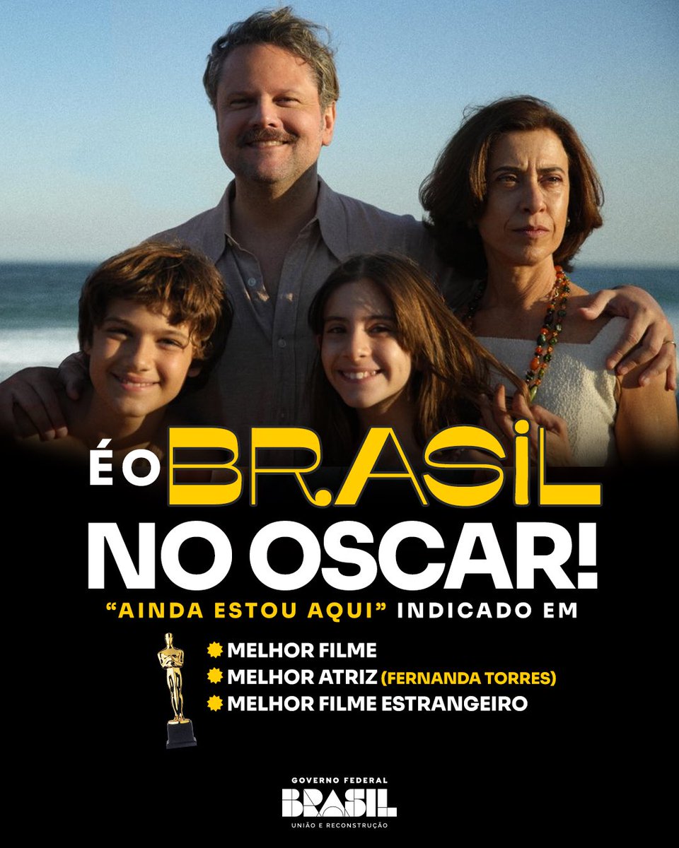 Viva o Brasil , viva o Cinema Nacional  ,Viva a DEMOCRACIA 
#Oscars #FernandaTorres
