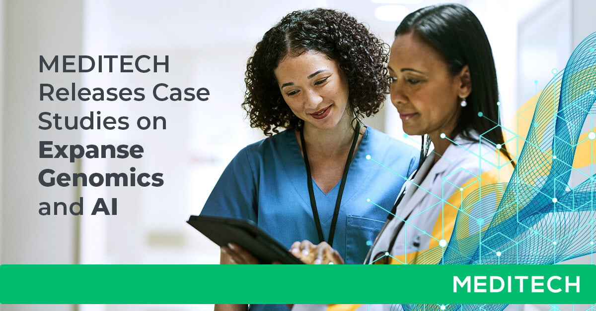 MEDITECH's tweet photo. Find out how #Expanse Genomics and Expanse search and summarization, powered by Google Health, have improved efficiency and #PhysicianSatisfaction at @FrederickHealth and @MileBluff.
https://t.co/Ib37HurLrr 
 #PrecisionMedicine #AI https://t.co/IbD1v59WUm