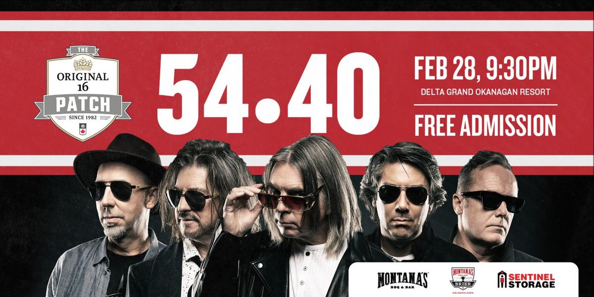 Have you heard the news yet? <a href="/5440/">54 40</a> is going to be headlining opening night at <a href="/thepatchcanada/">The Patch</a> for the Montana’s Brier in Kelowna! 🎶   

Open to the public with FREE admission!  

#Brier2025