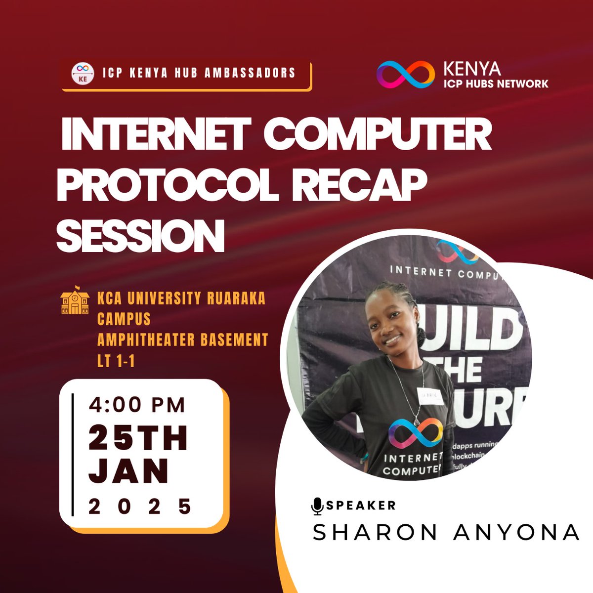 icpinnovate_kca's tweet photo. 🌟 Ready to shape the future? Join us this Saturday at LT-11 (4 PM) for a dive into the Internet Computer Protocol &amp; Motoko basics! 🚀 Hosted by ICP Innovators KCAU. Don't miss out—this is where the fun begins! 😎
@icphub_KE 
@BuildOnICP
@lilphrazy
@kcauniversity
 #Motoko https://t.co/qMpTashOHM