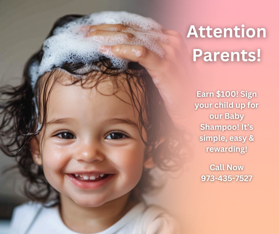 CPTLabs's tweet photo. Baby Shampoo

Compensation: $100

Males &amp; Females

Ages: 1-6 years

Dates &amp; Times:

Fri. 1/27/25 (approx. 30 min)

Fri. 2/25/25 (approx. 30 min)

Study Times: 3:00pm – 5:30pm

#cptlabs #cptc #cpt #joinus #producttesting #pediatric #earnmore #sidehustle #sidehustle2024 https://t.co/fpKMFf4zrs