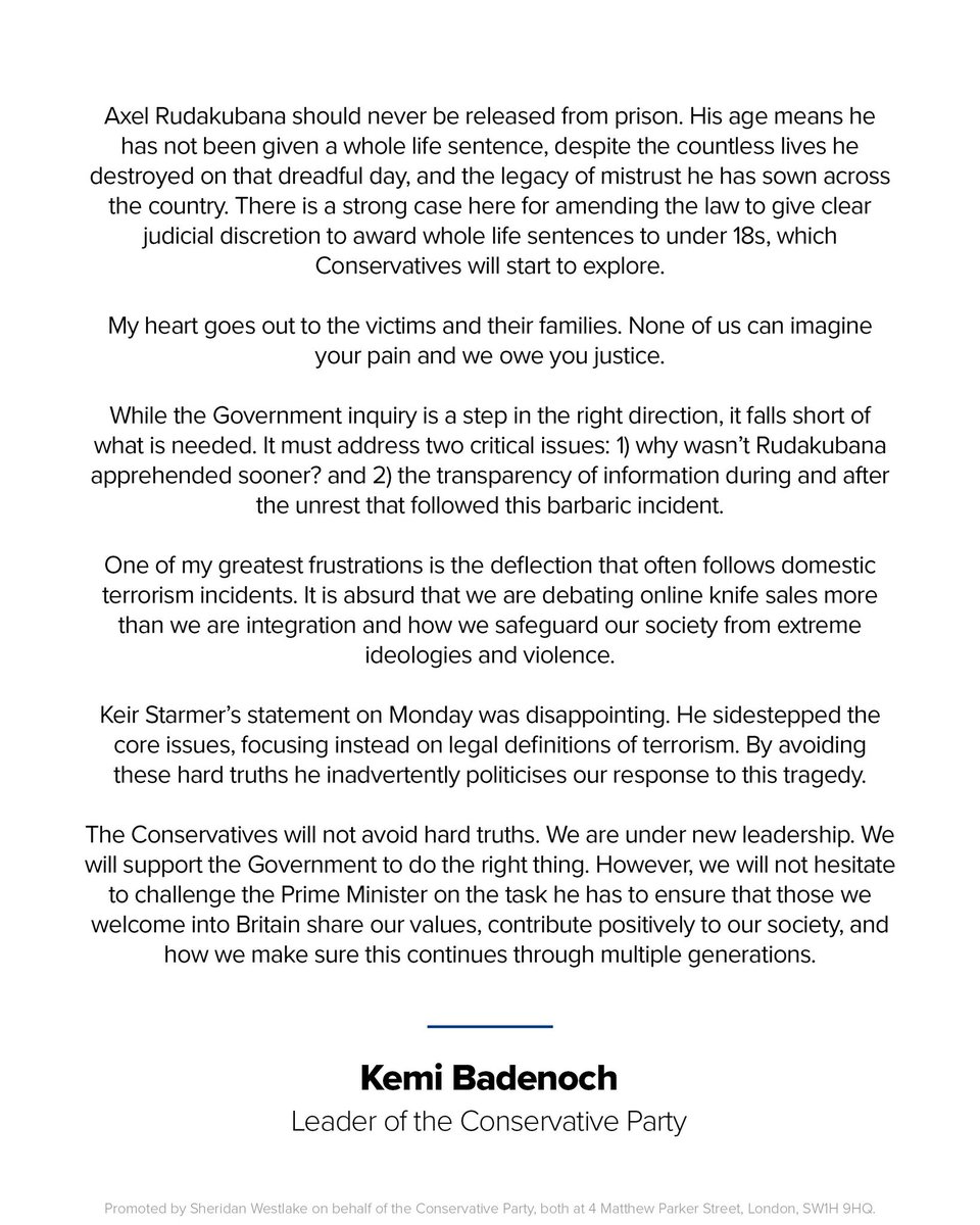 My statement on the sentencing of Axel Rudakubana.