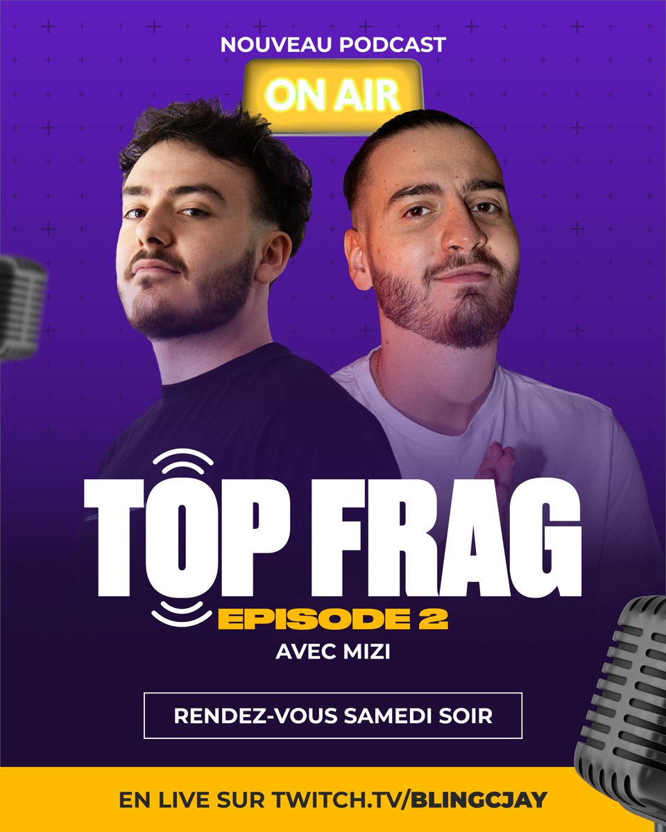 Blingcjay (@blingcjay) on Twitter photo Je relance enfin les podcasts cette année, et je commence en beauté avec un premier épisode avec <a href="/Mizi_TW/">MiziTW</a> et potentiellement un invité spécial 🤫. Je serai en stream ce samedi à 21h (heure FR) ! Ce sera l'occasion de répondre à vos questions, alors j'espère vous y voir nombreux ! Je relance enfin les podcasts cette année, et je commence en beauté avec un premier épisode avec <a href="/Mizi_TW/">MiziTW</a> et potentiellement un invité spécial 🤫. Je serai en stream ce samedi à 21h (heure FR) ! Ce sera l'occasion de répondre à vos questions, alors j'espère vous y voir nombreux !