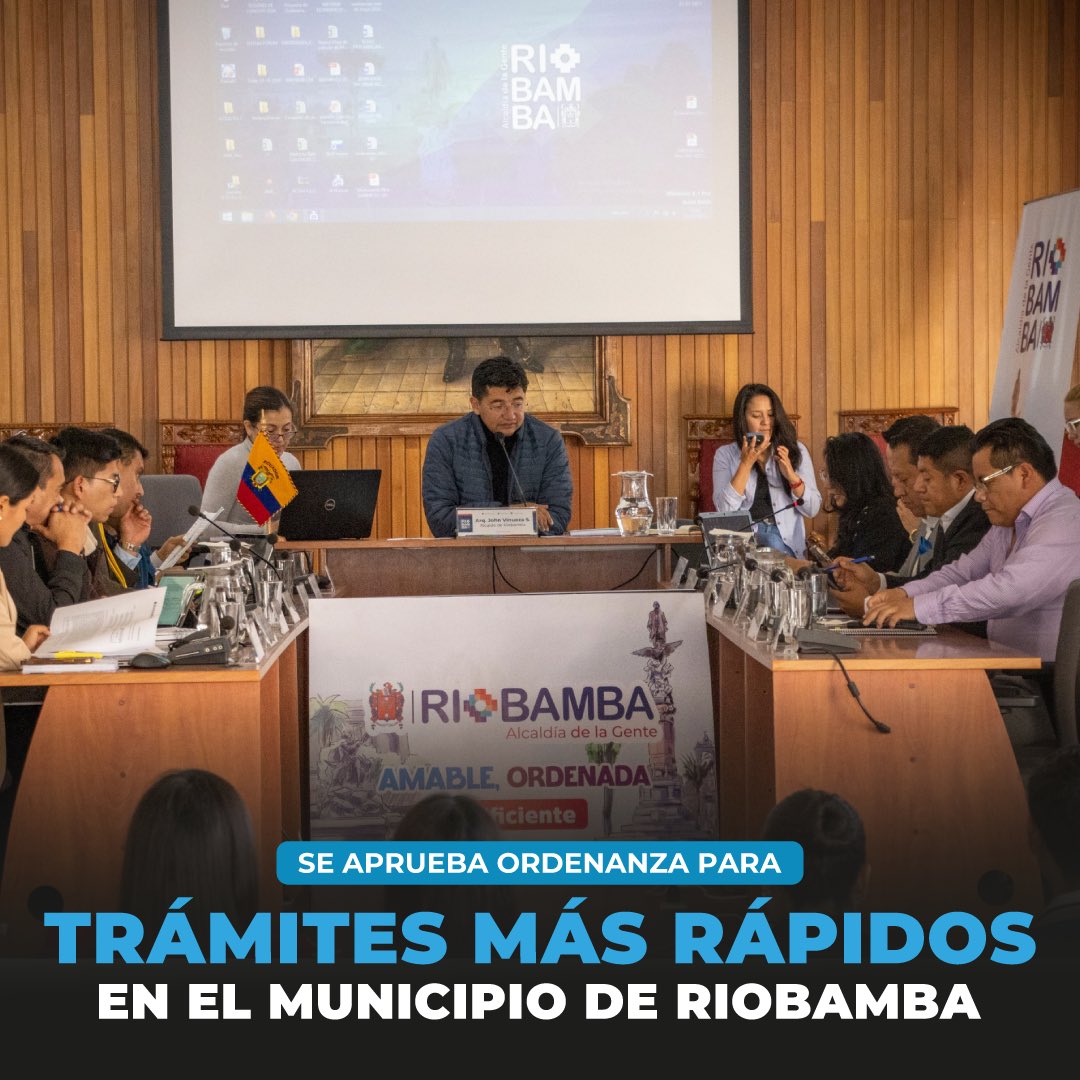 ¡Promesa cumplida! ✅

Lo dije en campaña y ayer se hizo realidad. Ayer en la tarde  se aprobó la ordenanza que agiliza los trámites en el Municipio, una iniciativa que simplifica procesos, reduce tiempos y mejora el servicio a los ciudadanos.

#JuntosPorRiobamba 🌟 #Cumplimos