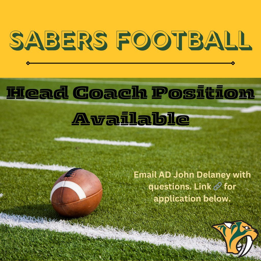 We are looking for a new head coach for our Football program for the 2025 Season. 🏈 Do you know someone who may be interested? More details on the application site. 🔗 Apply online at hs-stm.org/o/hs-stm/page/… <a href="/STMfball/">STM Football</a> <a href="/STMoreAD/">Sabers Athletics</a> @