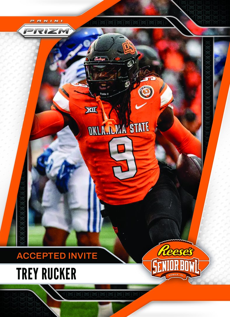 Reese's Senior Bowl (@seniorbowl) on Twitter photo It’s OFFICIAL! DB Trey Rucker <a href="/trey_ruck/">Trey Rucker</a> from <a href="/CowboyFB/">OSU Cowboy Football</a> accepted his invite to the 2025 Reese's Senior Bowl!!! #GoPokes #BestOfTheBest #TheDraftStartsInMOBILE™️
@JimNagy_SB <a href="/PaniniAmerica/">Panini America</a> #RatedRookie It’s OFFICIAL! DB Trey Rucker <a href="/trey_ruck/">Trey Rucker</a> from <a href="/CowboyFB/">OSU Cowboy Football</a> accepted his invite to the 2025 Reese's Senior Bowl!!! #GoPokes #BestOfTheBest #TheDraftStartsInMOBILE™️
@JimNagy_SB <a href="/PaniniAmerica/">Panini America</a> #RatedRookie