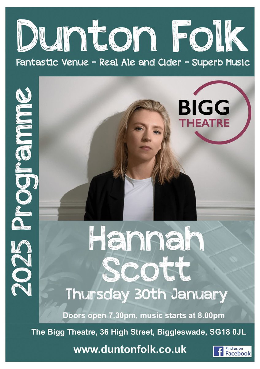 First show of the year this time next week at Dunton Folk in Biggleswade! 

Tickets available here: wegottickets.com/event/644094