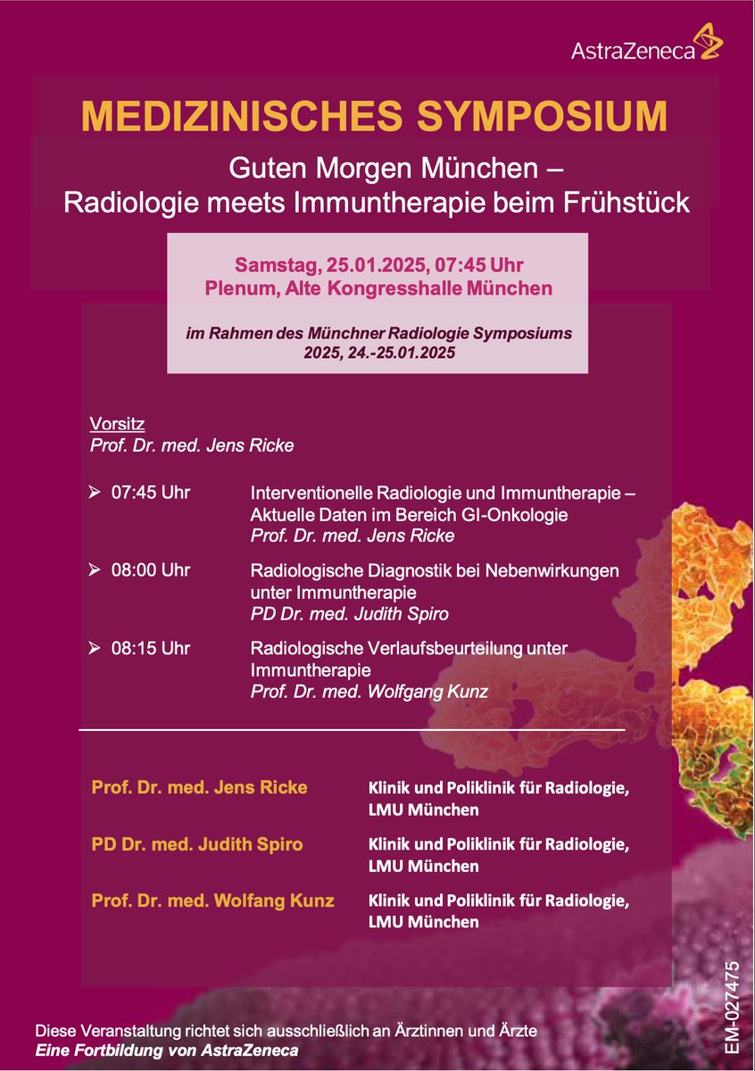 Guten Morgen München -
Radiologie meets Immuntherapie beim Frühstück! 🥨#MünchnerRadiologieSymposium